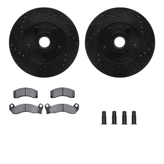 R1 Concepts® - Drilled and Slotted Front Brake Kit with Optimum OE Pads