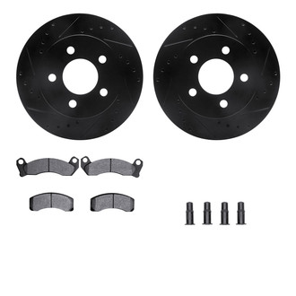 R1 Concepts® - Drilled and Slotted Front Brake Kit with Optimum OE Pads