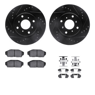 R1 Concepts® - Drilled and Slotted Front Brake Kit with Optimum OE Pads