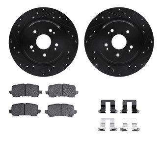 R1 Concepts® - Drilled and Slotted Rear Brake Kit with Optimum OE Pads