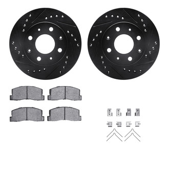 R1 Concepts® - Drilled and Slotted Front Brake Kit with Optimum OE Pads