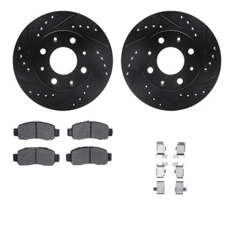 R1 Concepts® - Drilled and Slotted Front Brake Kit with Optimum OE Pads