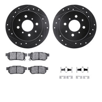 R1 Concepts® - Drilled and Slotted Rear Brake Kit with Optimum OE Pads