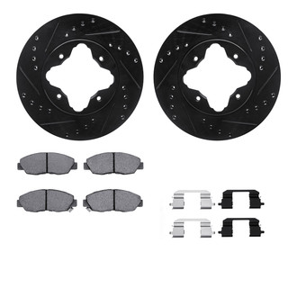R1 Concepts® - Drilled and Slotted Front Brake Kit with Optimum OE Pads