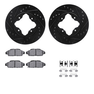 R1 Concepts® - Drilled and Slotted Front Brake Kit with Optimum OE Pads