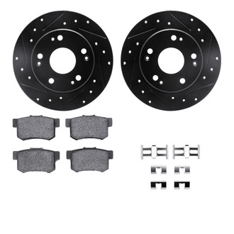 R1 Concepts® - Drilled and Slotted Rear Brake Kit with Optimum OE Pads