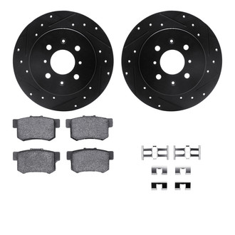 R1 Concepts® - Drilled and Slotted Rear Brake Kit with Optimum OE Pads