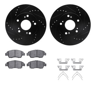 R1 Concepts® - Drilled and Slotted Front Brake Kit with Optimum OE Pads