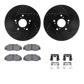 R1 Concepts® - Drilled and Slotted Front Brake Kit with Optimum OE Pads