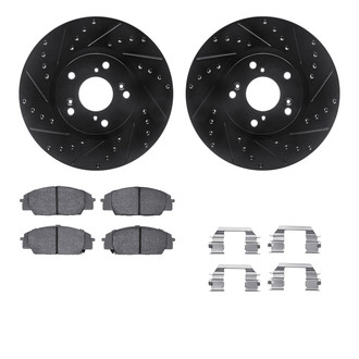R1 Concepts® - Drilled and Slotted Front Brake Kit with Optimum OE Pads