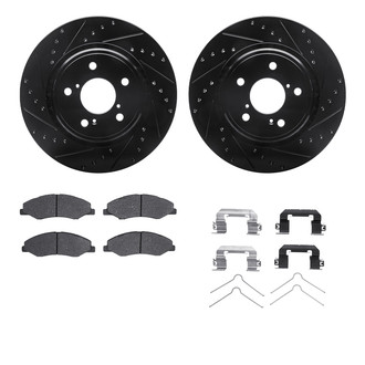 R1 Concepts® - Drilled and Slotted Front Brake Kit with Optimum OE Pads
