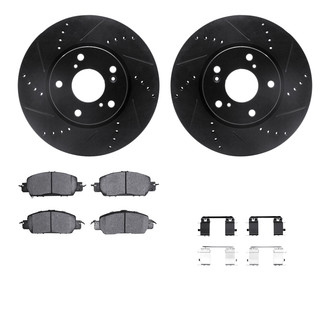 R1 Concepts® - Drilled and Slotted Front Brake Kit with Optimum OE Pads