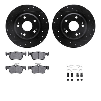 R1 Concepts® - Drilled and Slotted Rear Brake Kit with Optimum OE Pads