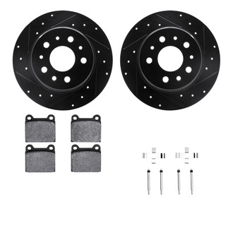 R1 Concepts® - Drilled and Slotted Rear Brake Kit with Optimum OE Pads