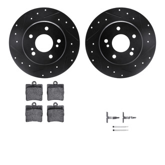 R1 Concepts® - Drilled and Slotted Rear Brake Kit with Optimum OE Pads