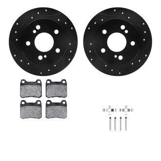 R1 Concepts® - Drilled and Slotted Rear Brake Kit with Optimum OE Pads