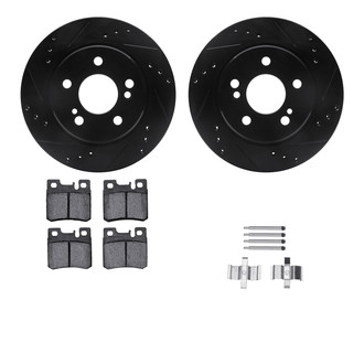 R1 Concepts® - Drilled and Slotted Rear Brake Kit with Optimum OE Pads