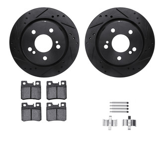 R1 Concepts® - Drilled and Slotted Rear Brake Kit with Optimum OE Pads