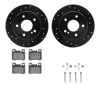 R1 Concepts® - Drilled and Slotted Rear Brake Kit with Optimum OE Pads