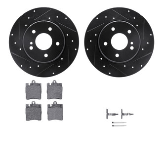 R1 Concepts® - Drilled and Slotted Rear Brake Kit with Optimum OE Pads