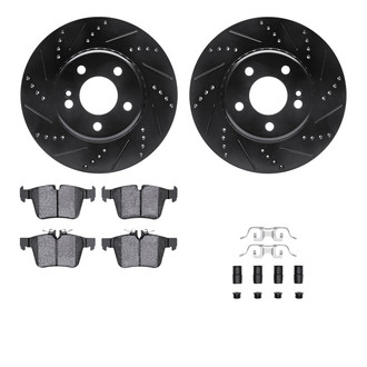 R1 Concepts® - Drilled and Slotted Rear Brake Kit with Optimum OE Pads
