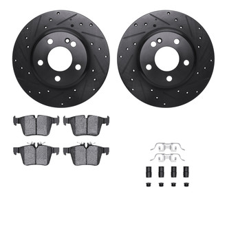 R1 Concepts® - Drilled and Slotted Rear Brake Kit with Optimum OE Pads