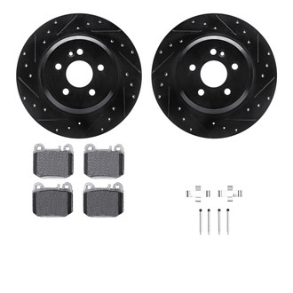 R1 Concepts® - Drilled and Slotted Rear Brake Kit with Optimum OE Pads