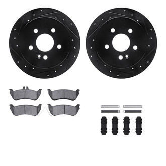 R1 Concepts® - Drilled and Slotted Rear Brake Kit with Optimum OE Pads