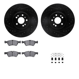 R1 Concepts® - Drilled and Slotted Front Brake Kit with Optimum OE Pads