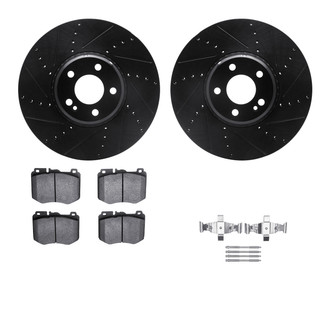 R1 Concepts® - Drilled and Slotted Front Brake Kit with Optimum OE Pads