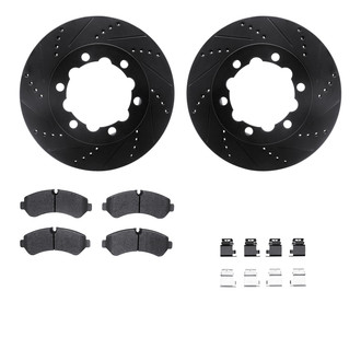 R1 Concepts® - Drilled and Slotted Rear Brake Kit with Optimum OE Pads