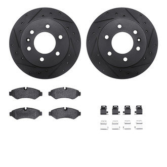 R1 Concepts® - Drilled and Slotted Rear Brake Kit with Optimum OE Pads