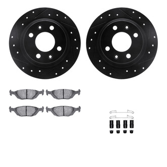 R1 Concepts® - Drilled and Slotted Rear Brake Kit with Optimum OE Pads