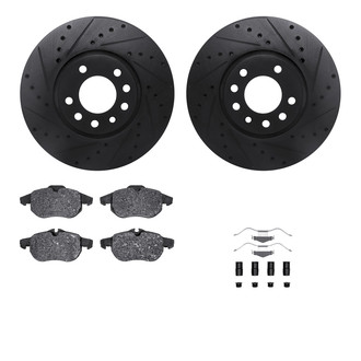 R1 Concepts® - Drilled and Slotted Front Brake Kit with Optimum OE Pads
