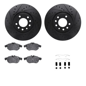 R1 Concepts® - Drilled and Slotted Front Brake Kit with Optimum OE Pads