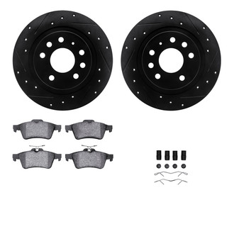 R1 Concepts® - Drilled and Slotted Rear Brake Kit with Optimum OE Pads