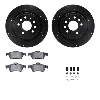 R1 Concepts® - Drilled and Slotted Rear Brake Kit with Optimum OE Pads