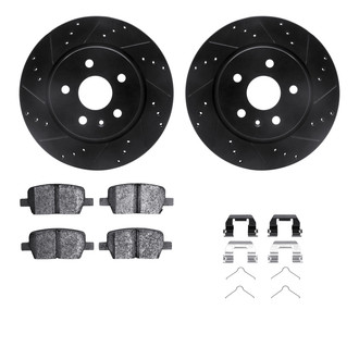 R1 Concepts® - Drilled and Slotted Rear Brake Kit with Optimum OE Pads