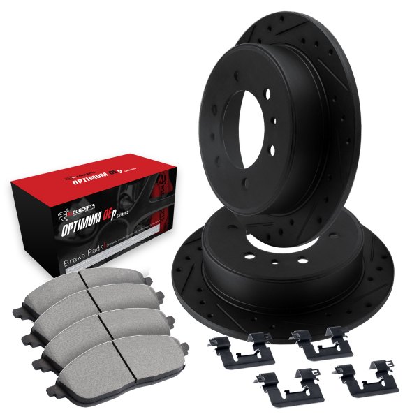  R1 Concepts® - Drilled and Slotted Front Brake Kit with 5000 OE Pads