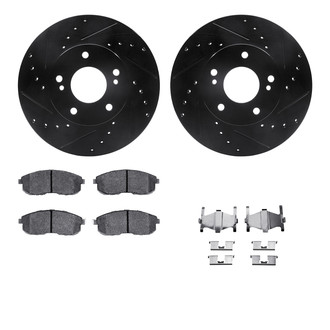 R1 Concepts® - Drilled and Slotted Front Brake Kit with Optimum OE Pads