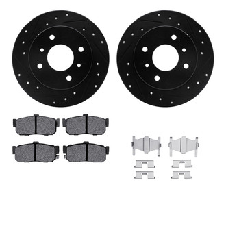 R1 Concepts® - Drilled and Slotted Rear Brake Kit with Optimum OE Pads
