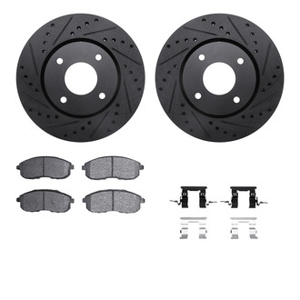 R1 Concepts® - Drilled and Slotted Front Brake Kit with Optimum OE Pads