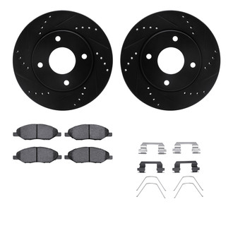 R1 Concepts® - Drilled and Slotted Front Brake Kit with Optimum OE Pads