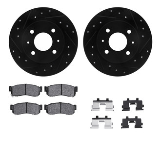 R1 Concepts® - Drilled and Slotted Front Brake Kit with Optimum OE Pads