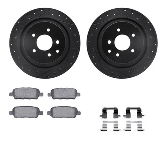 R1 Concepts® - Drilled and Slotted Rear Brake Kit with Optimum OE Pads