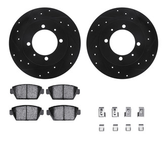 R1 Concepts® - Drilled and Slotted Rear Brake Kit with Optimum OE Pads