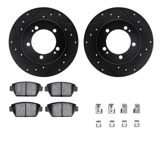 R1 Concepts® - Drilled and Slotted Rear Brake Kit with Optimum OE Pads