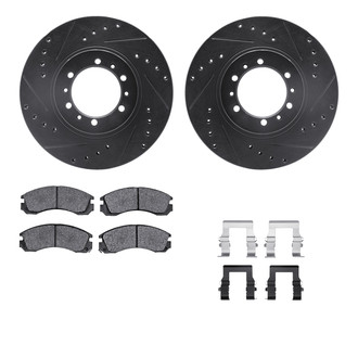 R1 Concepts® - Drilled and Slotted Front Brake Kit with Optimum OE Pads