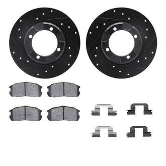 R1 Concepts® - Drilled and Slotted Front Brake Kit with Optimum OE Pads