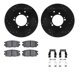 R1 Concepts® - Drilled and Slotted Rear Brake Kit with Optimum OE Pads